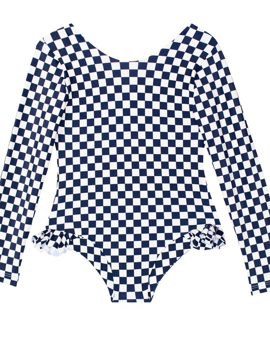 Mikoh Other - Mikoh Navy & White Checker One-Piece Rashguard Swimsuit